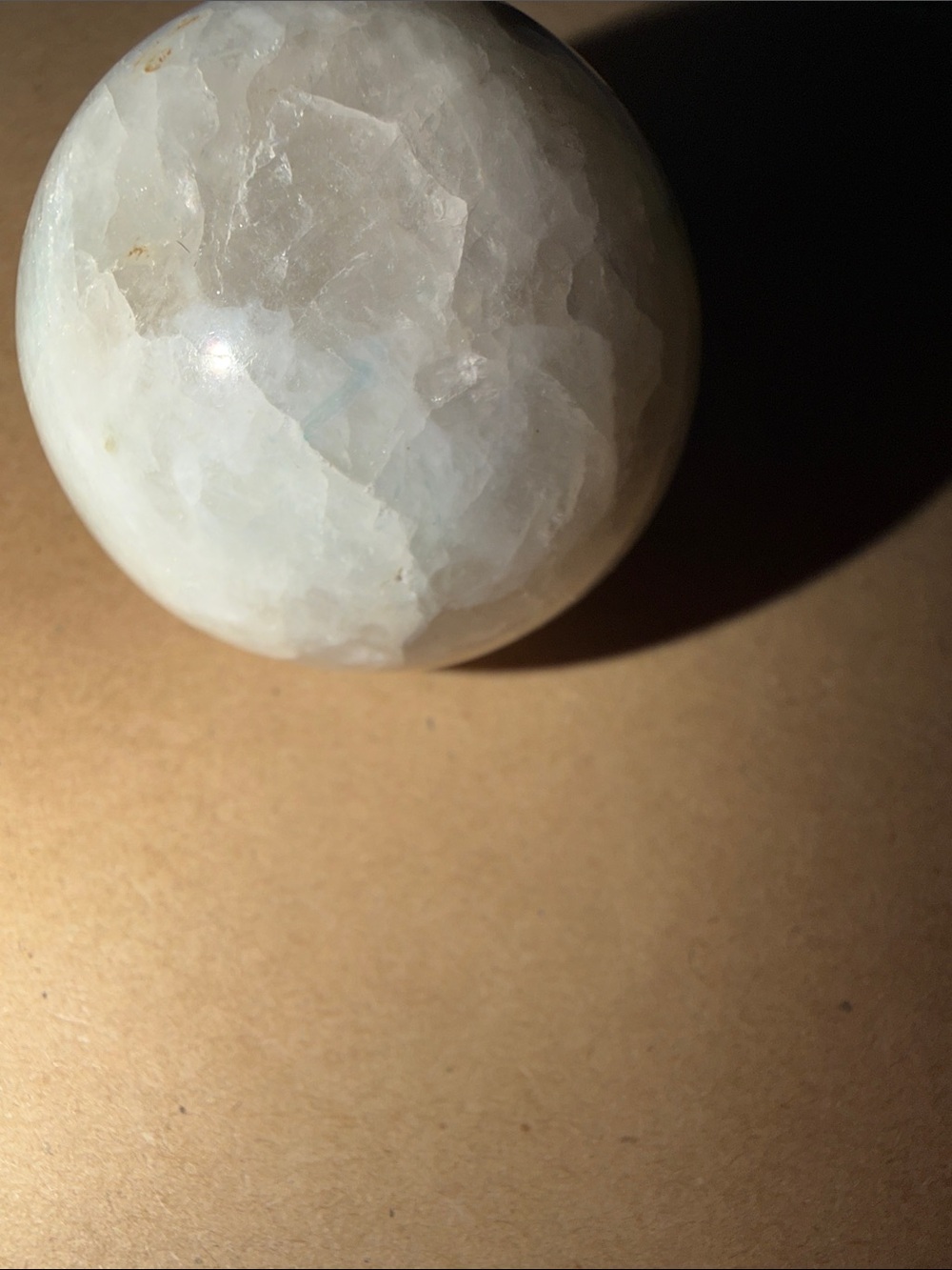 Polished White Quartz Crystal Sphere